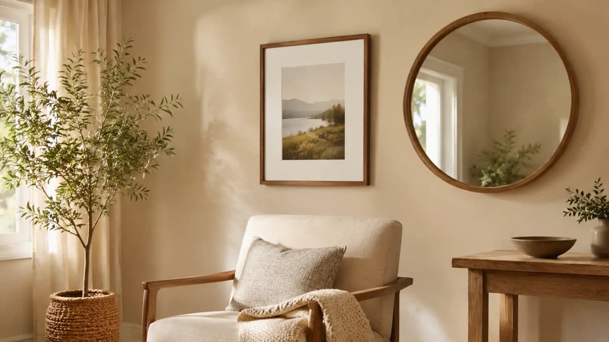 hang wall decor without nails living room