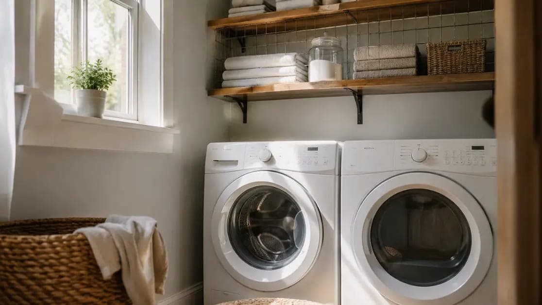 small laundry room organization